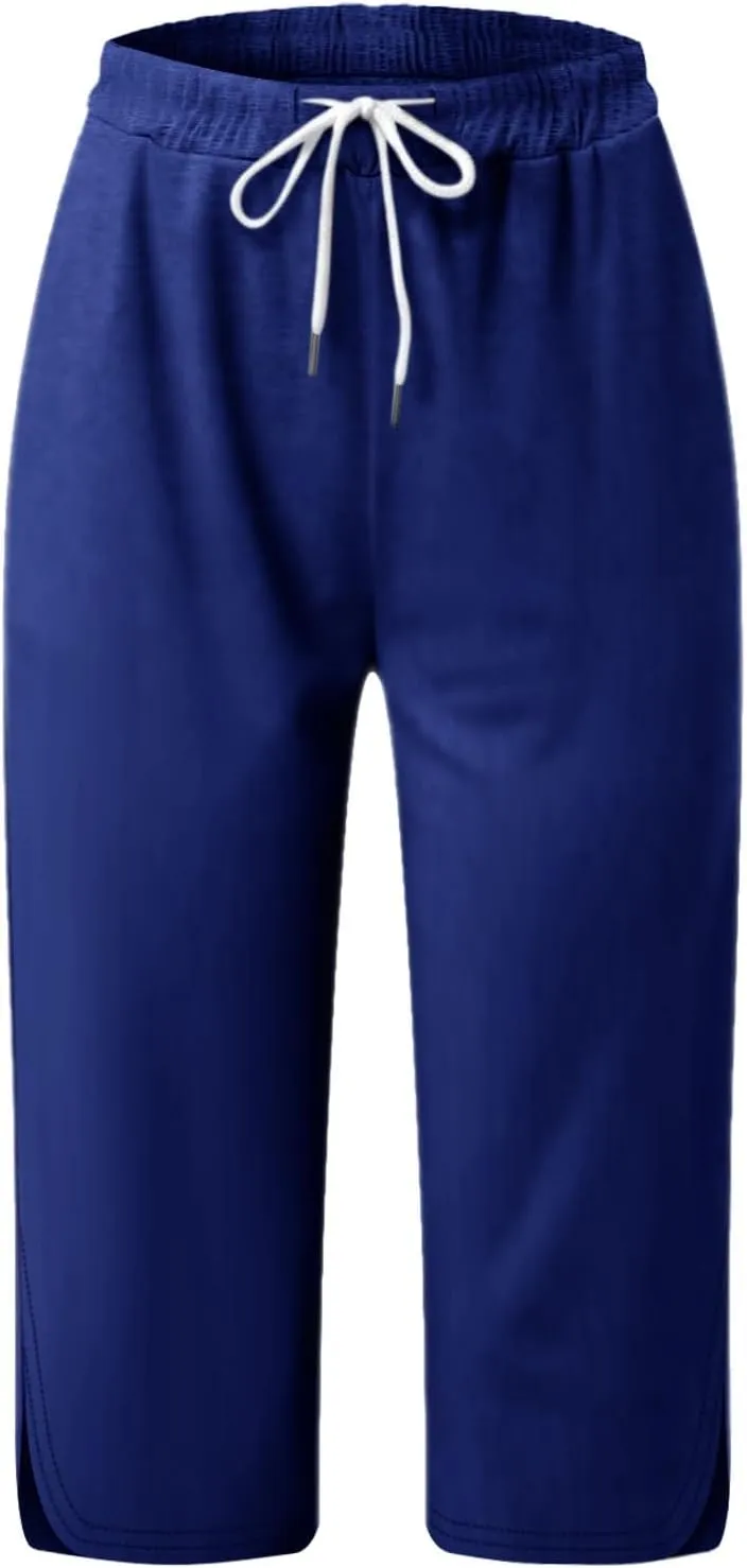 Capri Pants for Women Knee Length Petite 2025 Summer High Waisted Athletic Workout Yoga Leggings with Pockets