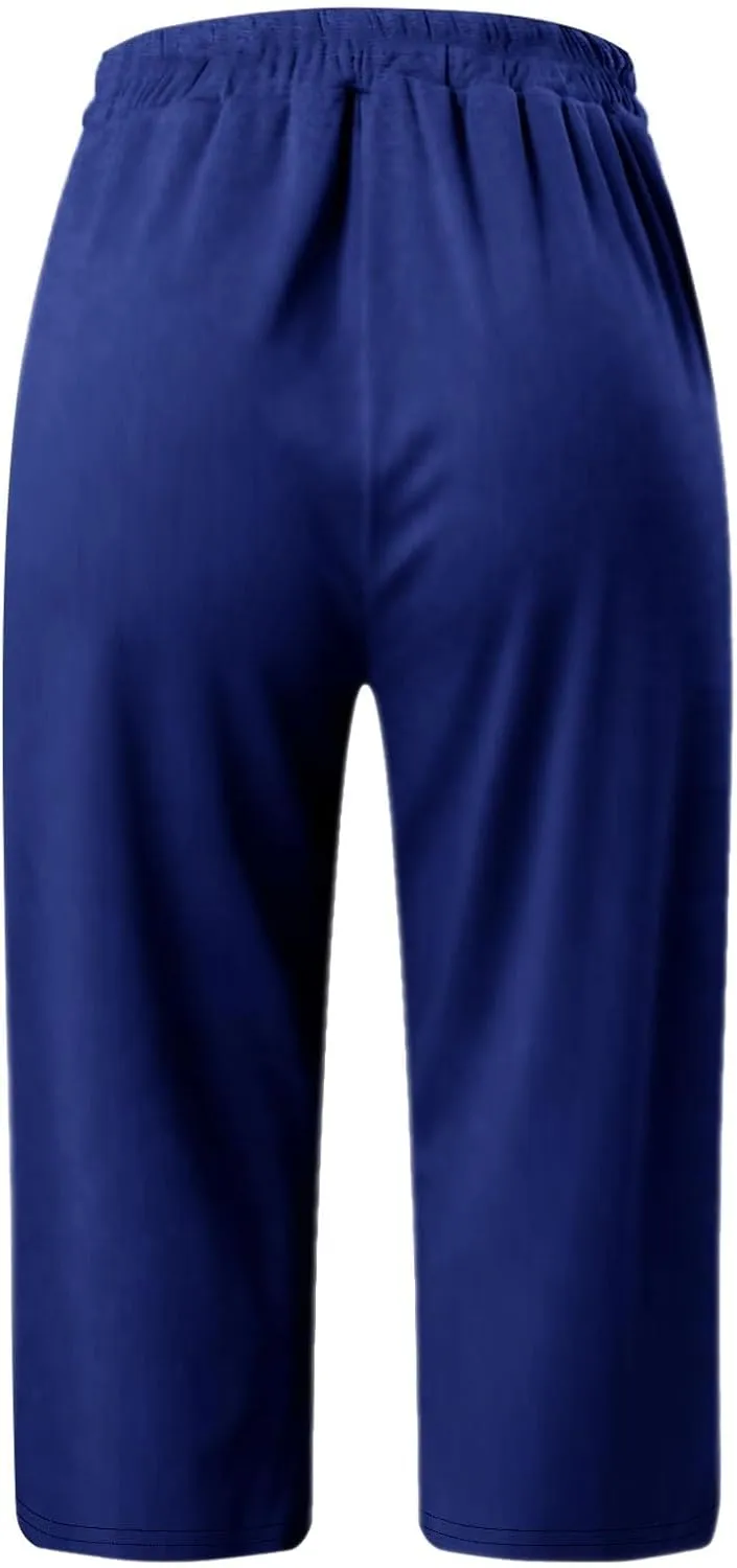 Capri Pants for Women Knee Length Petite 2025 Summer High Waisted Athletic Workout Yoga Leggings with Pockets