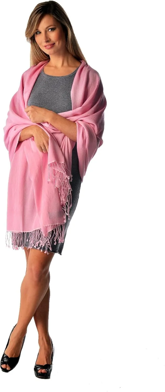 Cashmere Boutique 70% Cashmere and 30% Silk Pashmina Shawls for Women - Luxury Lightweight, Soft and Warm - 36" x 80"