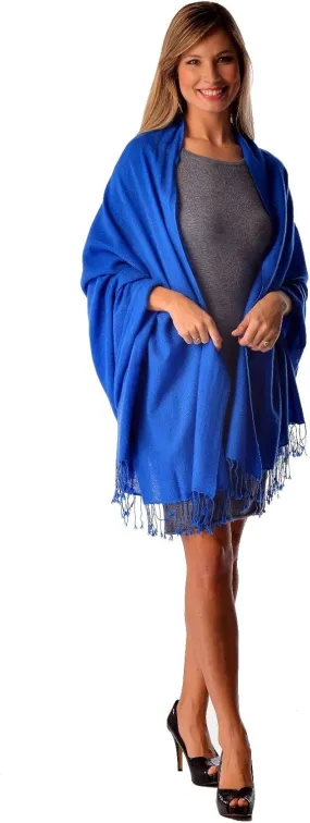 Cashmere Boutique 70% Cashmere and 30% Silk Pashmina Shawls for Women - Luxury Lightweight, Soft and Warm - 36" x 80"