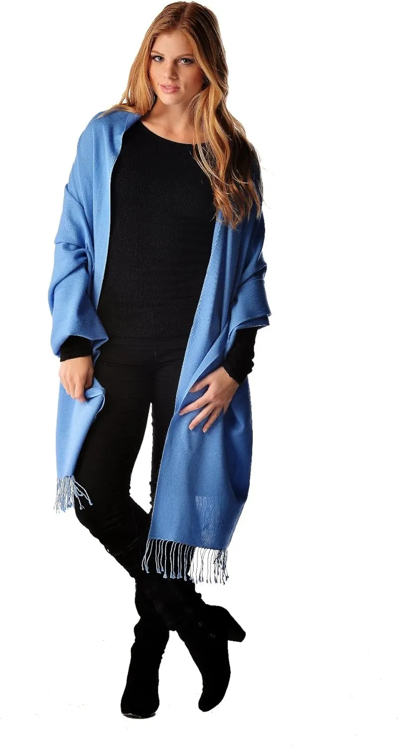 Cashmere Boutique 70% Cashmere and 30% Silk Pashmina Shawls for Women - Luxury Lightweight, Soft and Warm - 36" x 80"