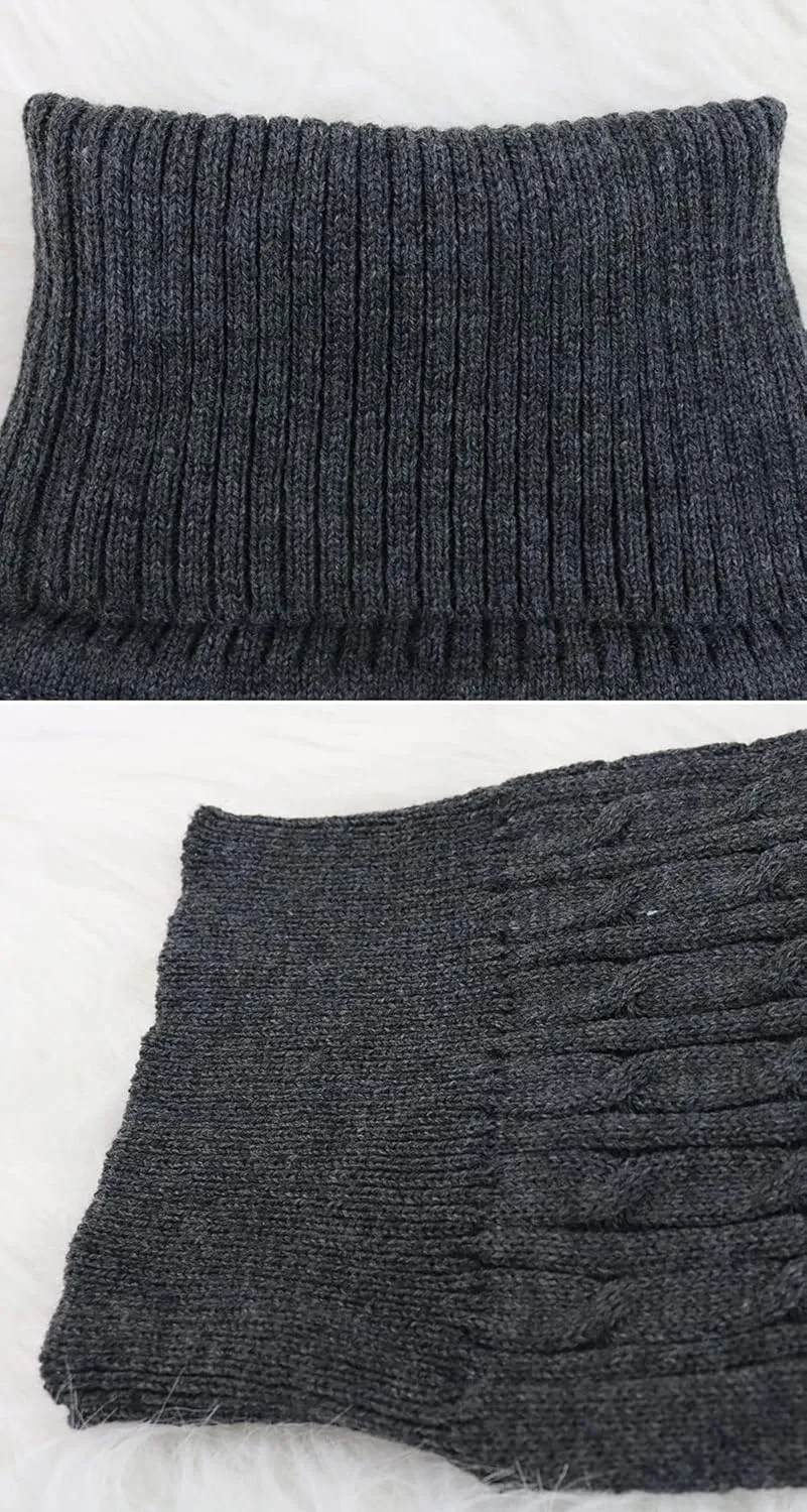 CHARTOU Women's 2 Piece Sweater Dress Sets Cable Knit Turtleneck Jumper Tank Dress Sheath Outfits