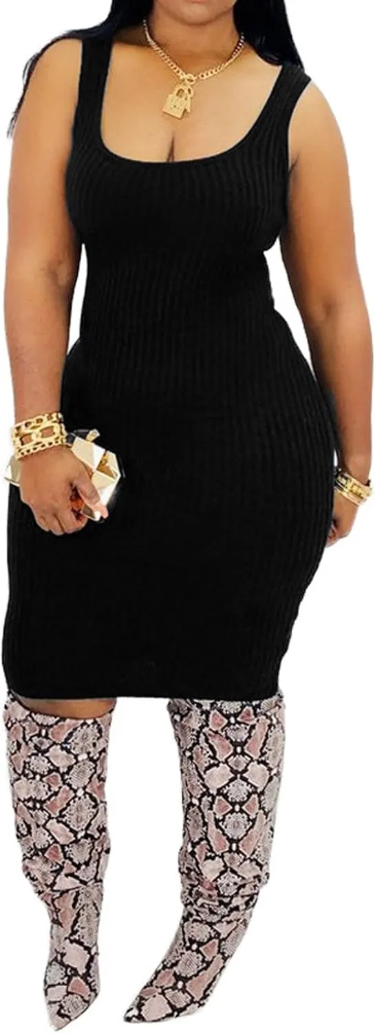 CHARTOU Women's 2 Piece Sweater Dress Sets Cable Knit Turtleneck Jumper Tank Dress Sheath Outfits