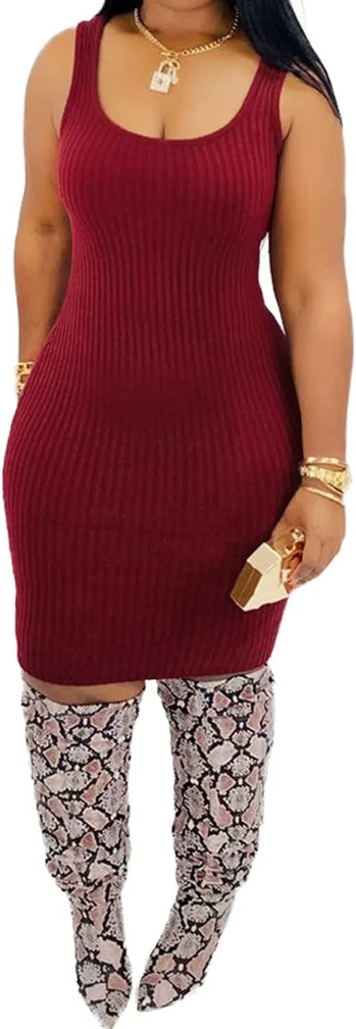 CHARTOU Women's 2 Piece Sweater Dress Sets Cable Knit Turtleneck Jumper Tank Dress Sheath Outfits