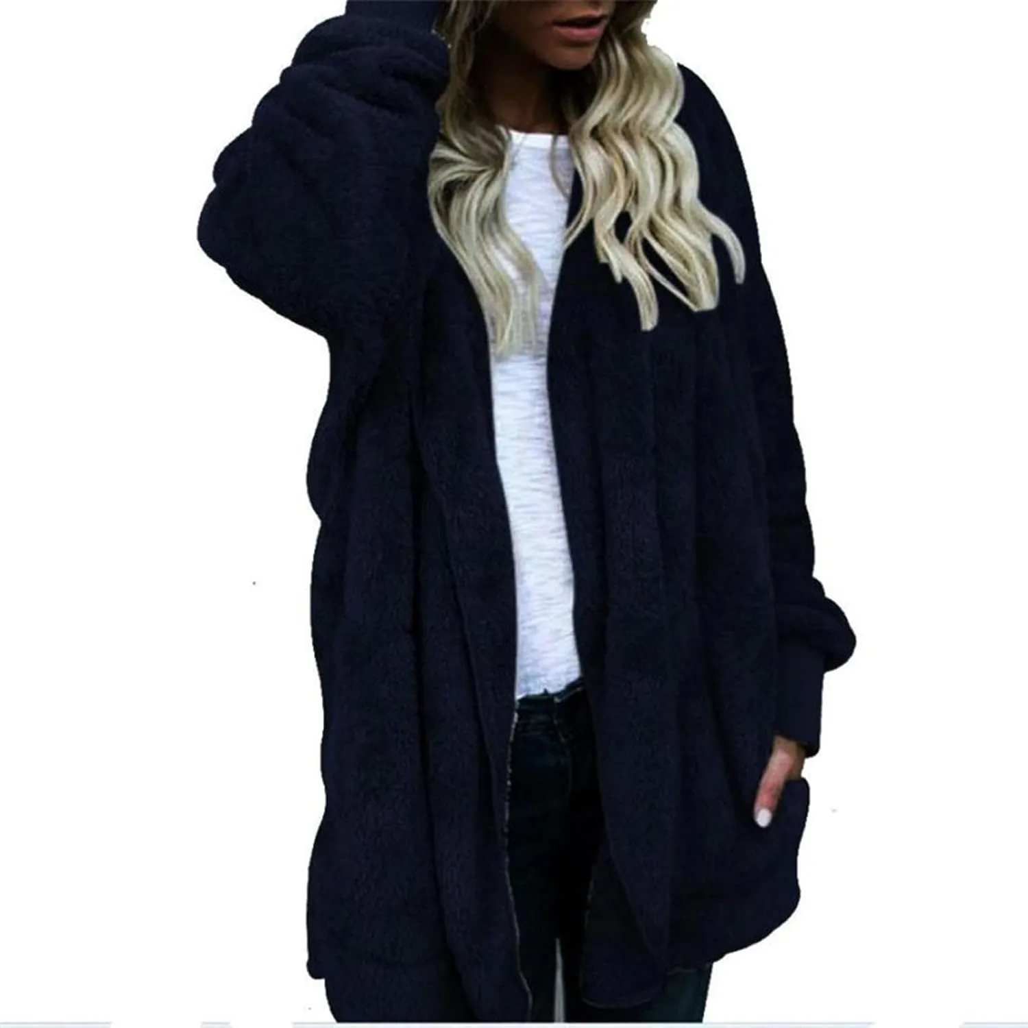 ChicCrate 2025 Women's Winter Faux Fur Coats Long Sleeve Fuzzy Fleece Sherpa Jacket Casual Trendy Clothes Warm Cozy Outerwear