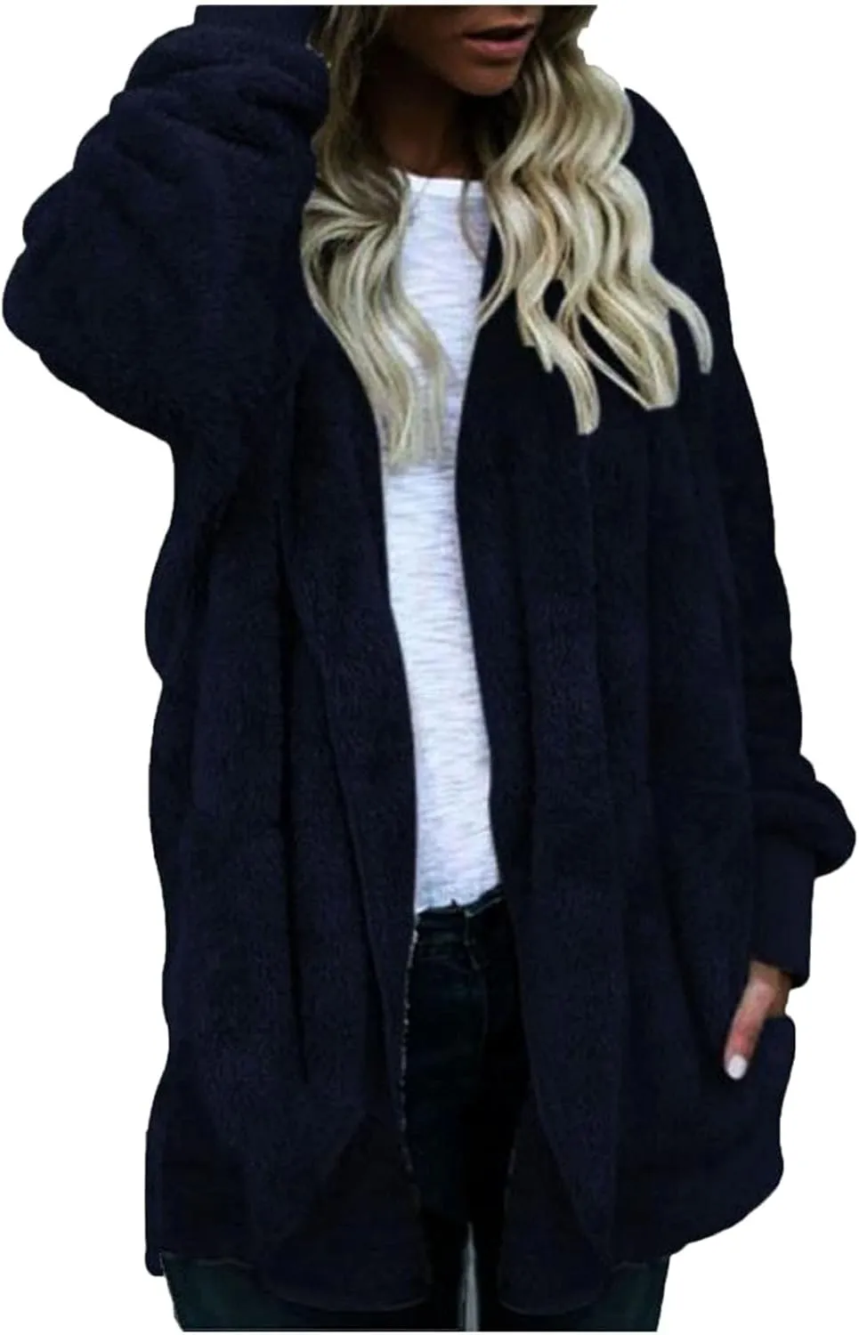 ChicCrate 2025 Women's Winter Faux Fur Coats Long Sleeve Fuzzy Fleece Sherpa Jacket Casual Trendy Clothes Warm Cozy Outerwear