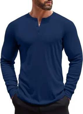 COOFANDY Men's Henley Shirts Long Sleeve Button T-Shirt Lightweight Fashion Casual Pullover Shirt
