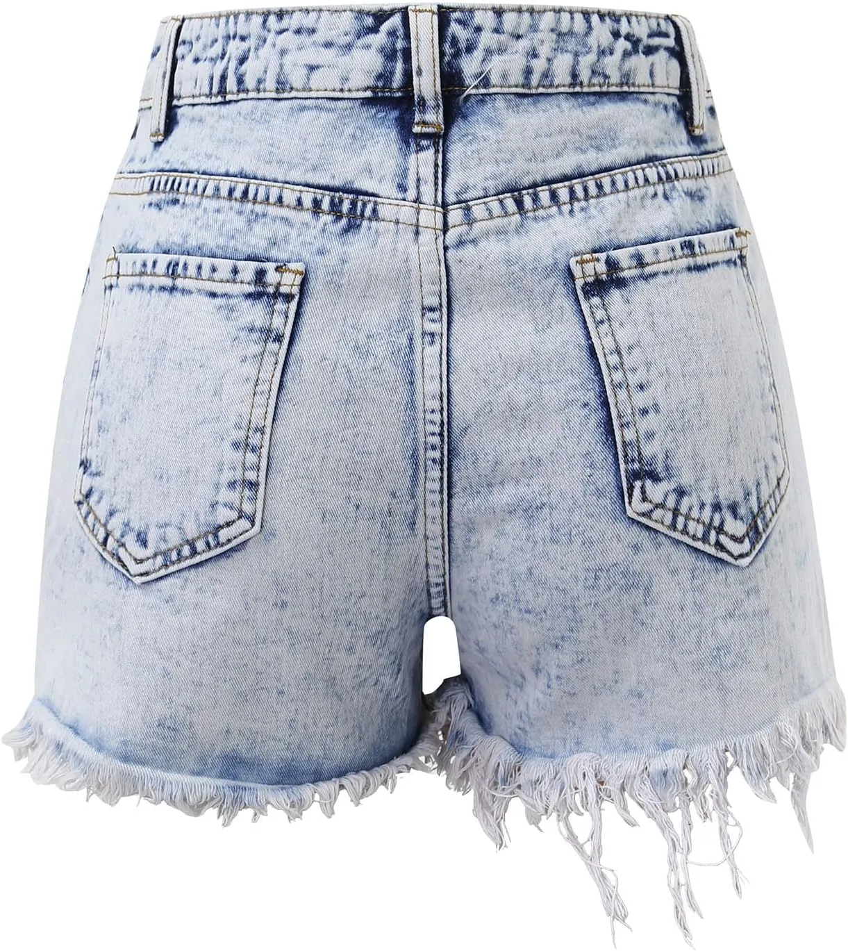Denim Shorts Women Cute Mid Rise Stretchy Boyfriend Jeans Shorts Solid Raw Hem Hot Short Pants