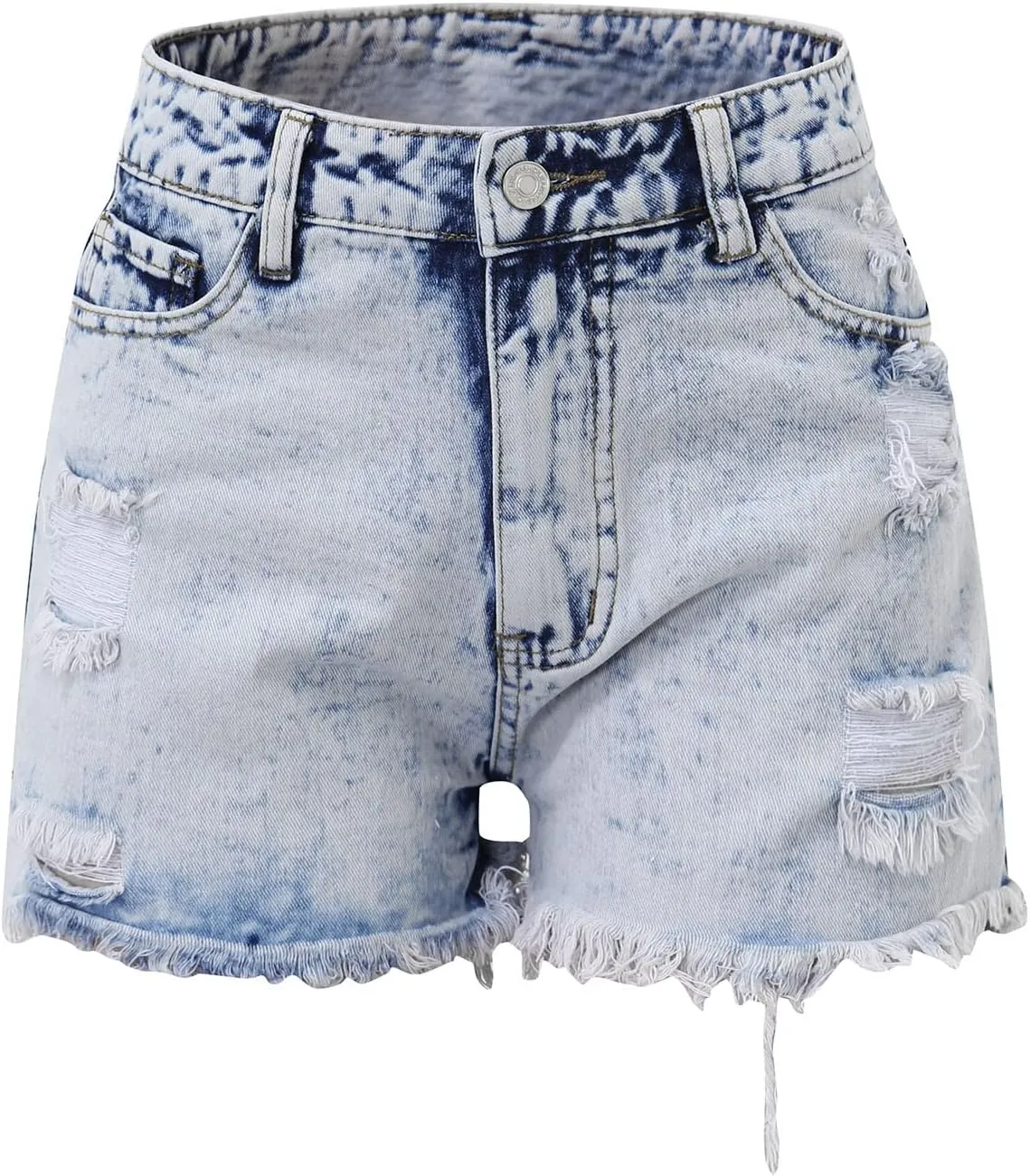 Denim Shorts Women Cute Mid Rise Stretchy Boyfriend Jeans Shorts Solid Raw Hem Hot Short Pants