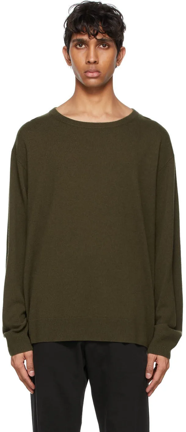 Dries Van Noten Khaki Cashmere Sweater