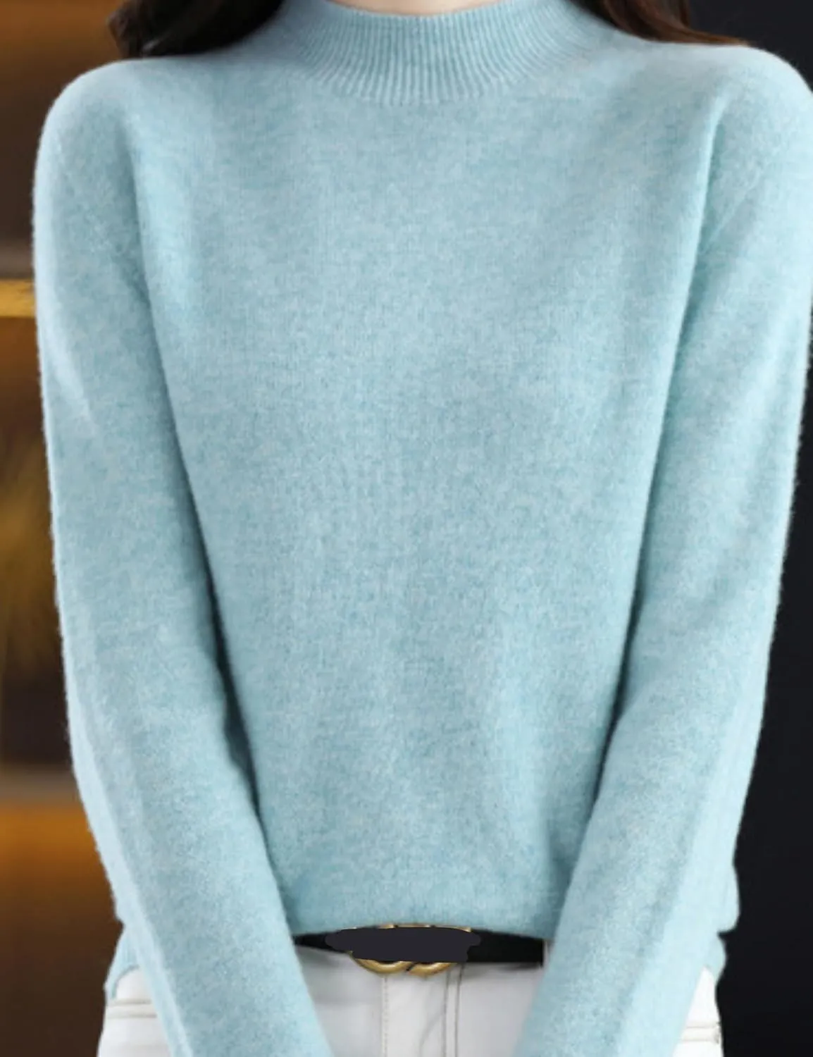 FindThy Women’s Cashmere Sweater Long Sleeve Crew Neck Cashmere Wool Pullover Sweater Suit Knitted Jumpers