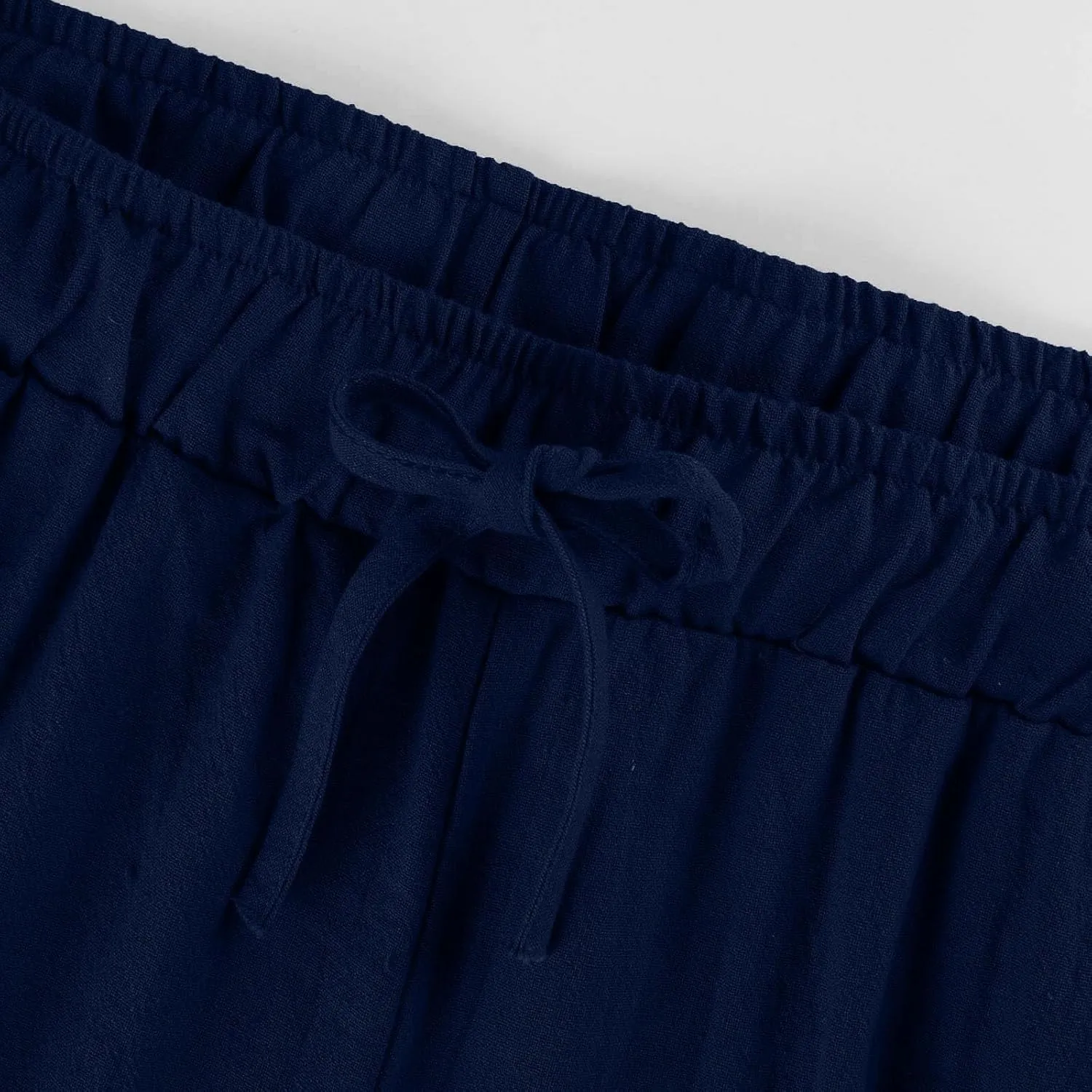 GOFULY Pants for Women Trendy Elastic Waist Drawstring Sumemr Pants Straight Wide Leg High Waisted with Pockets Slacks Clothe
