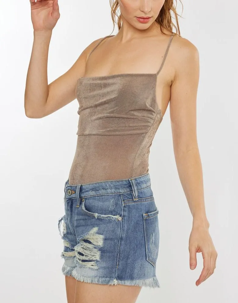 Kan Can Boyfriend Fit Distressed Jean Short