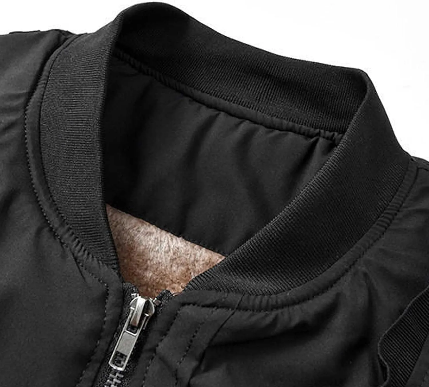Mens Bomber Jacket Sherpa Fleece Lined Winter Warm Windbreaker Cozy Full Zip Up Padded Golf Jackets with Pockets