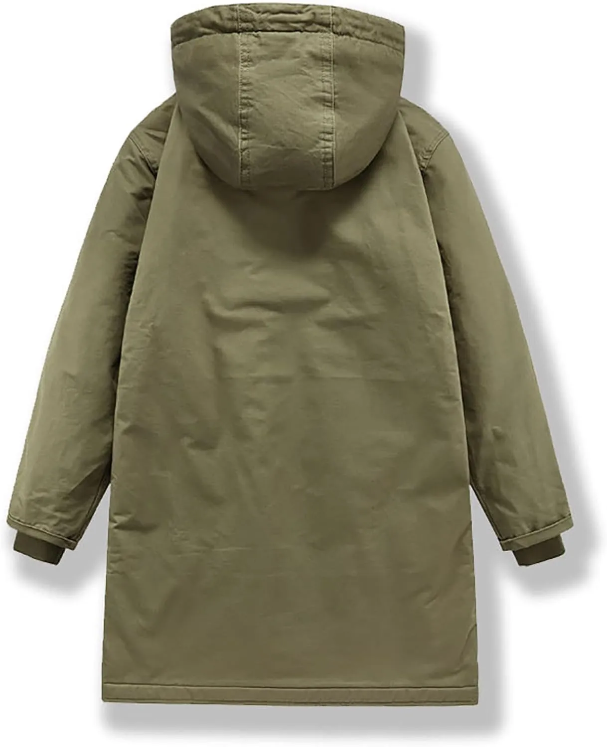 Mens Sherpa Fleece Lined Overcoats Fall Winter Warm Military Jacket Parka Cotton Cargo Hooded Windproof Windbreaker