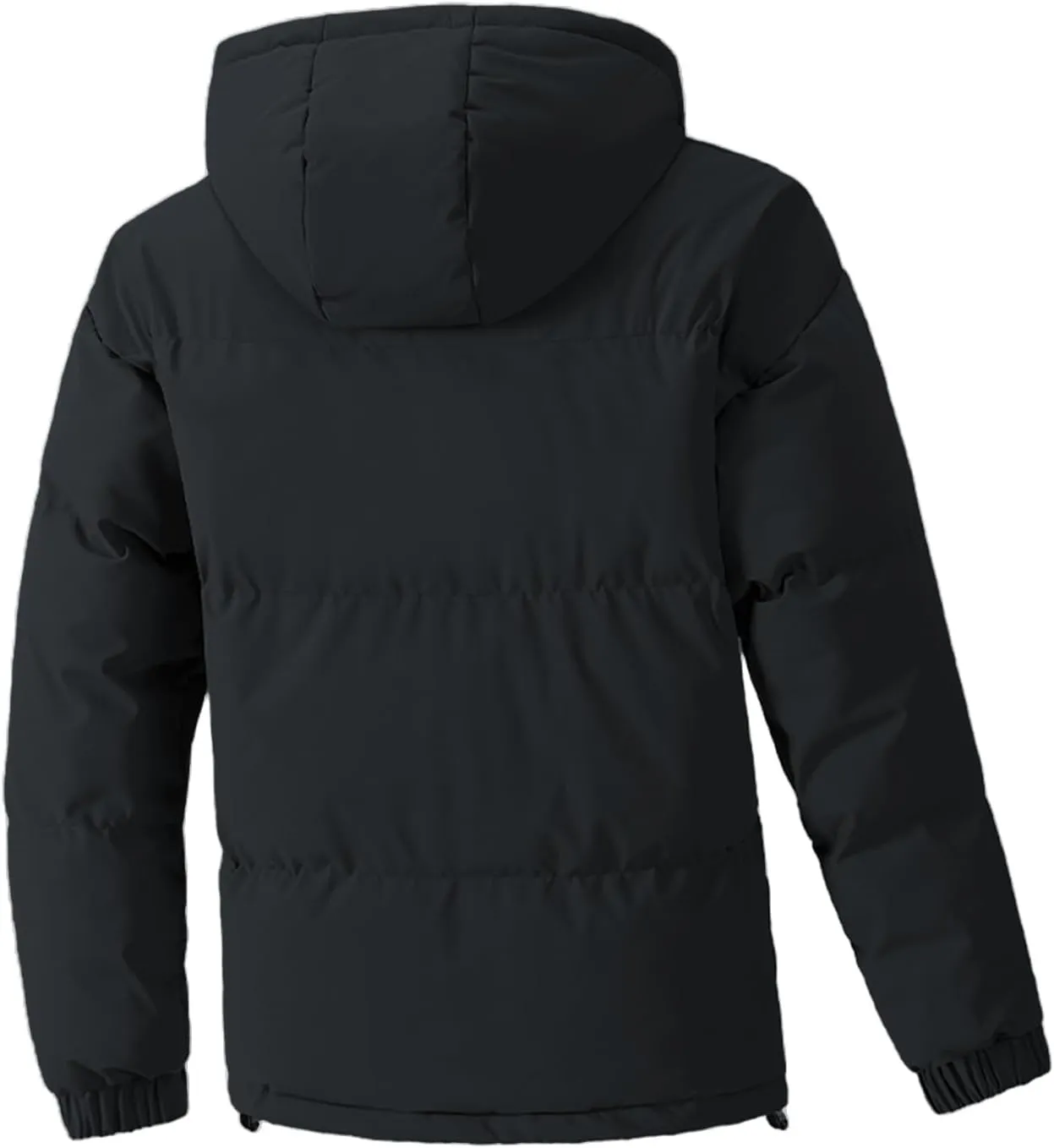 Men's Winter Loose Puffer Jackets Fashion Hooded Warm Hooded Windproof Down Coat Padded Thicken Hiking Parka Jackets
