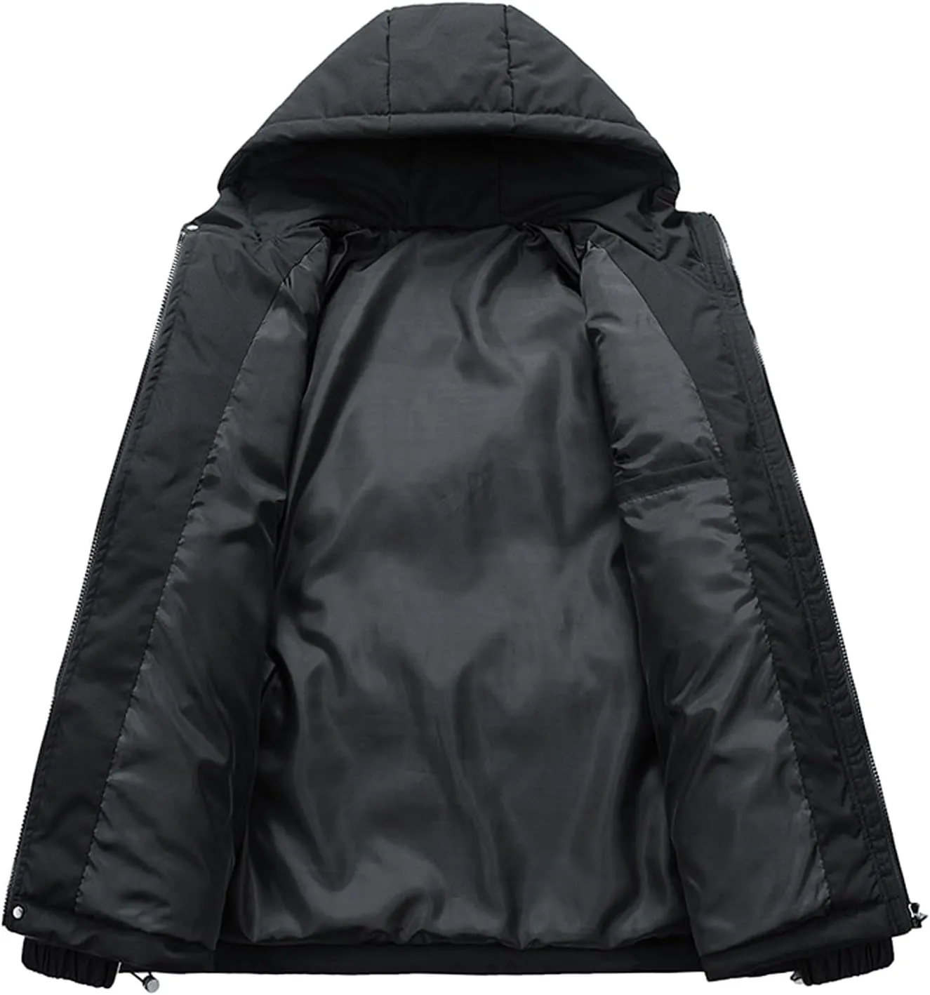 Men's Winter Loose Puffer Jackets Fashion Hooded Warm Hooded Windproof Down Coat Padded Thicken Hiking Parka Jackets
