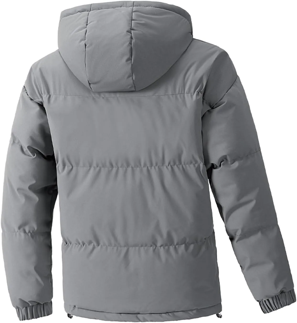 Men's Winter Loose Puffer Jackets Fashion Hooded Warm Hooded Windproof Down Coat Padded Thicken Hiking Parka Jackets
