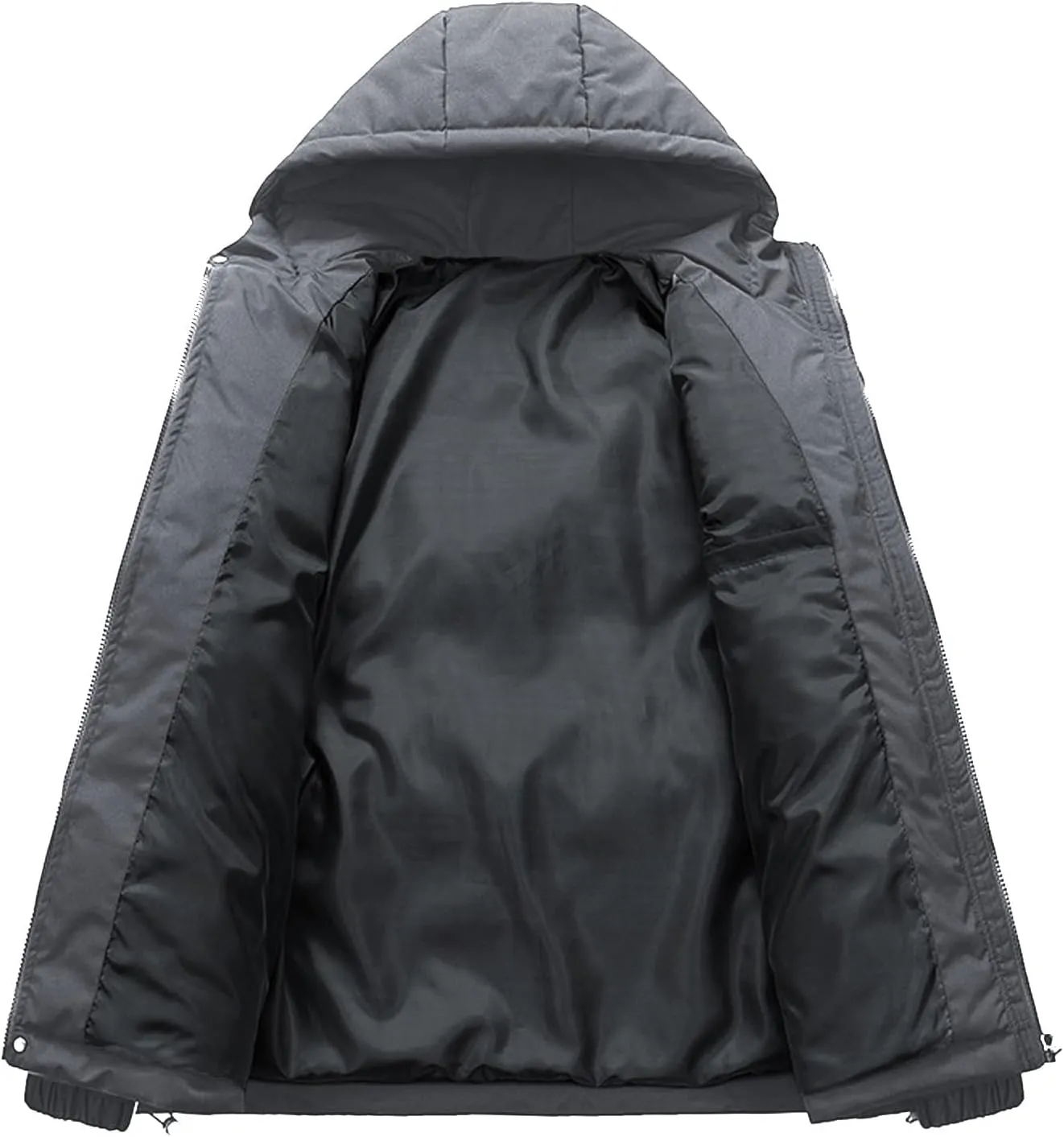 Men's Winter Loose Puffer Jackets Fashion Hooded Warm Hooded Windproof Down Coat Padded Thicken Hiking Parka Jackets