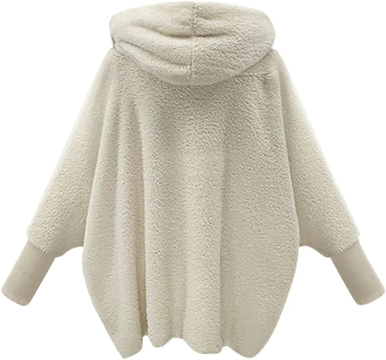 Plus Size Winter Fleece Cardigan Jackets for Women with Hood Sherpa Thermal Lantern Sleeve Fuzzy Cozy Coats Outerwear