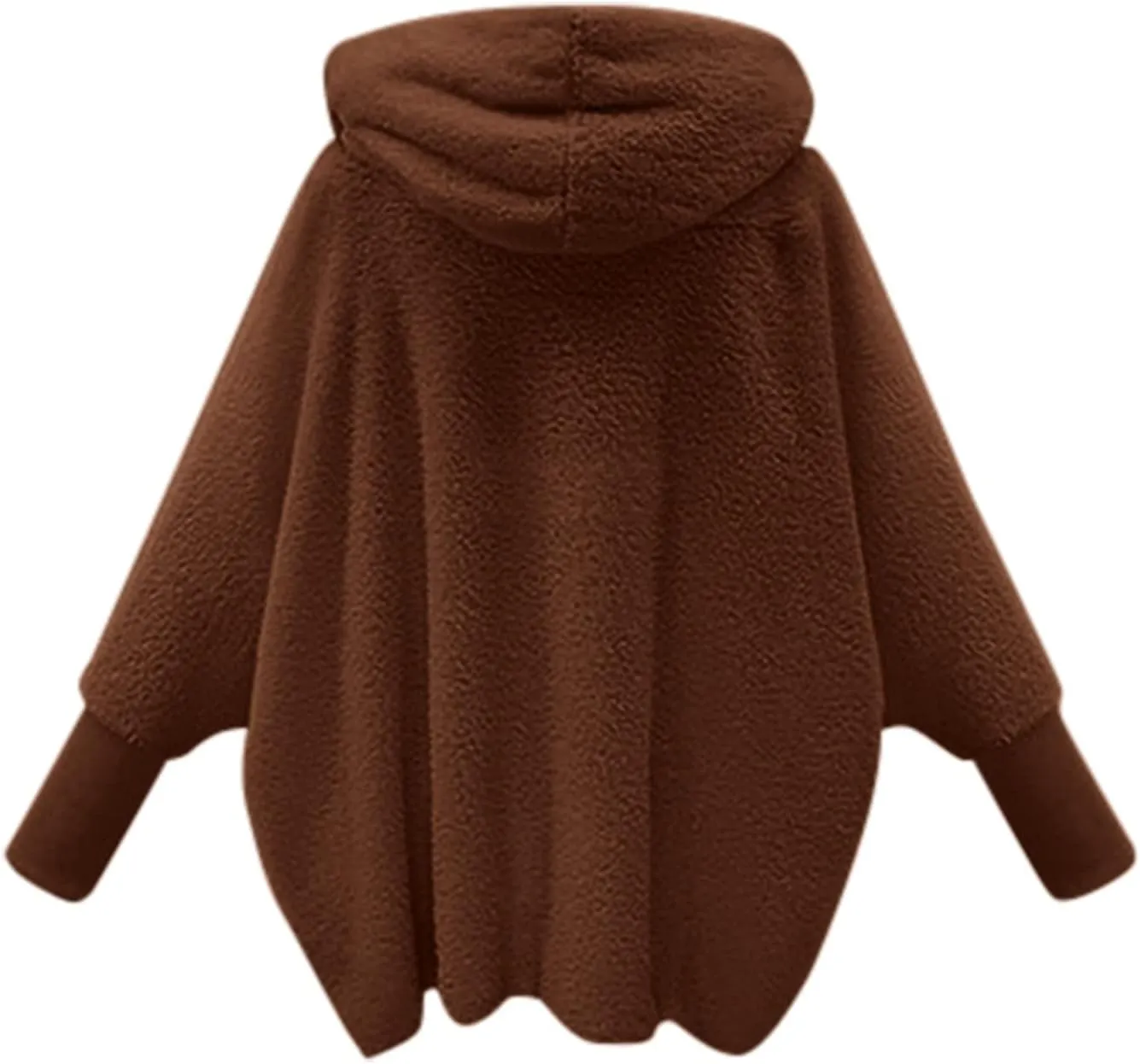 Plus Size Winter Fleece Cardigan Jackets for Women with Hood Sherpa Thermal Lantern Sleeve Fuzzy Cozy Coats Outerwear