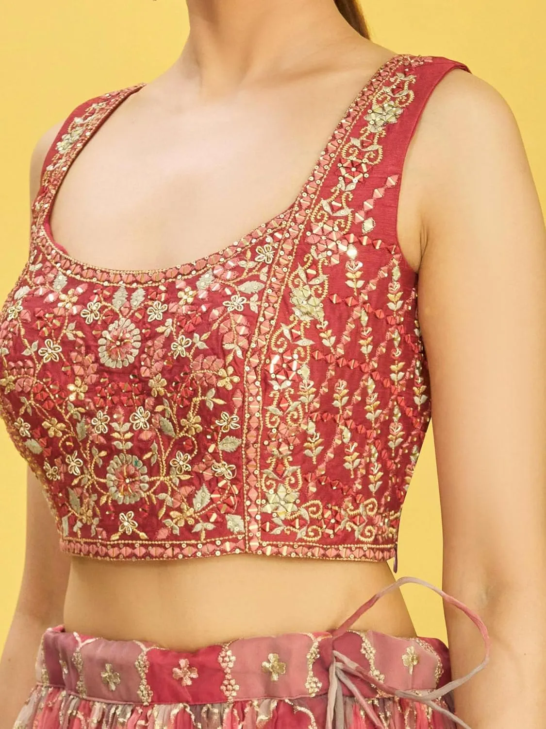 Readymade A Line Wedding Bridesmaid Lehenga With Choli And Dupatta, Party, Festive Wear For Women