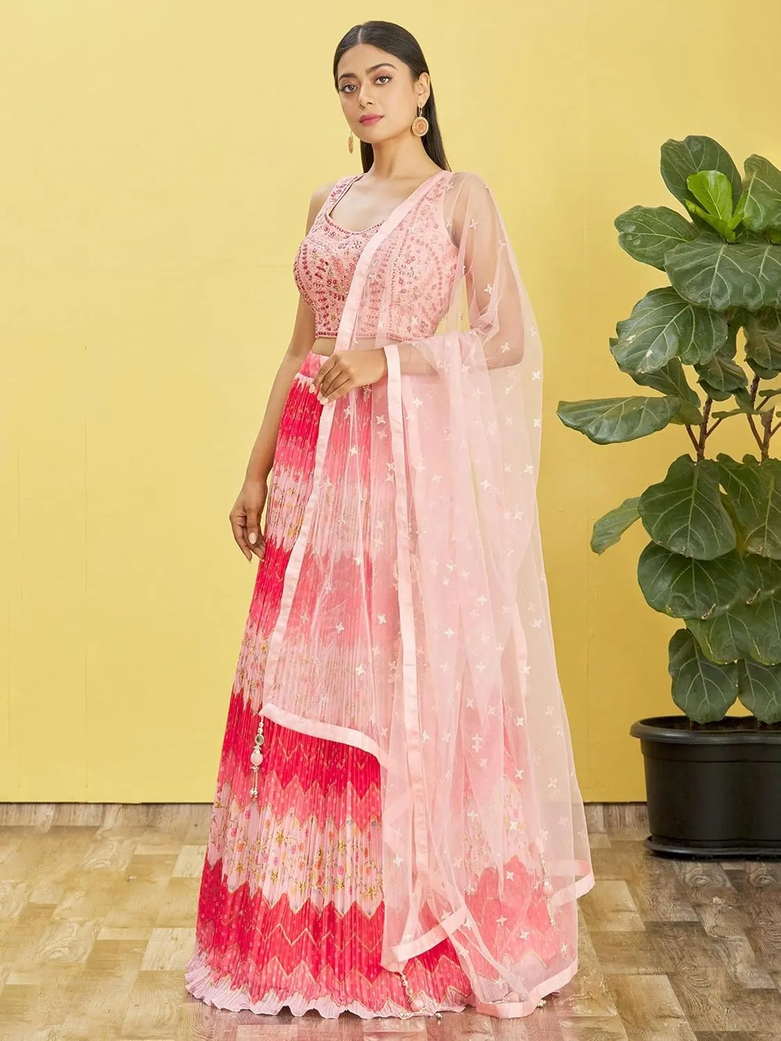 Readymade A Line Wedding Bridesmaid Lehenga With Choli And Dupatta, Party, Festive Wear For Women