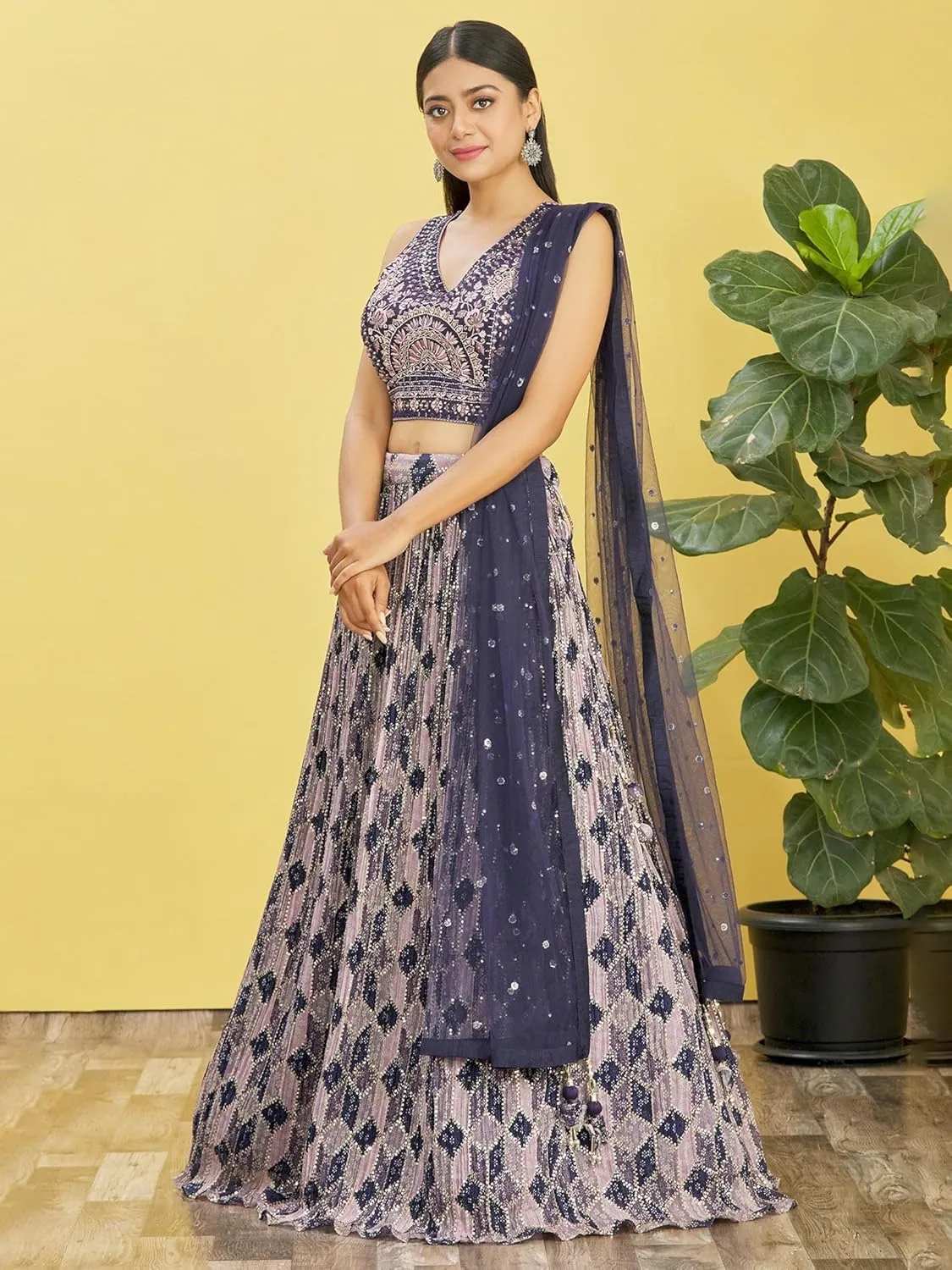 Readymade A Line Wedding Bridesmaid Lehenga With Choli And Dupatta, Party, Festive Wear For Women