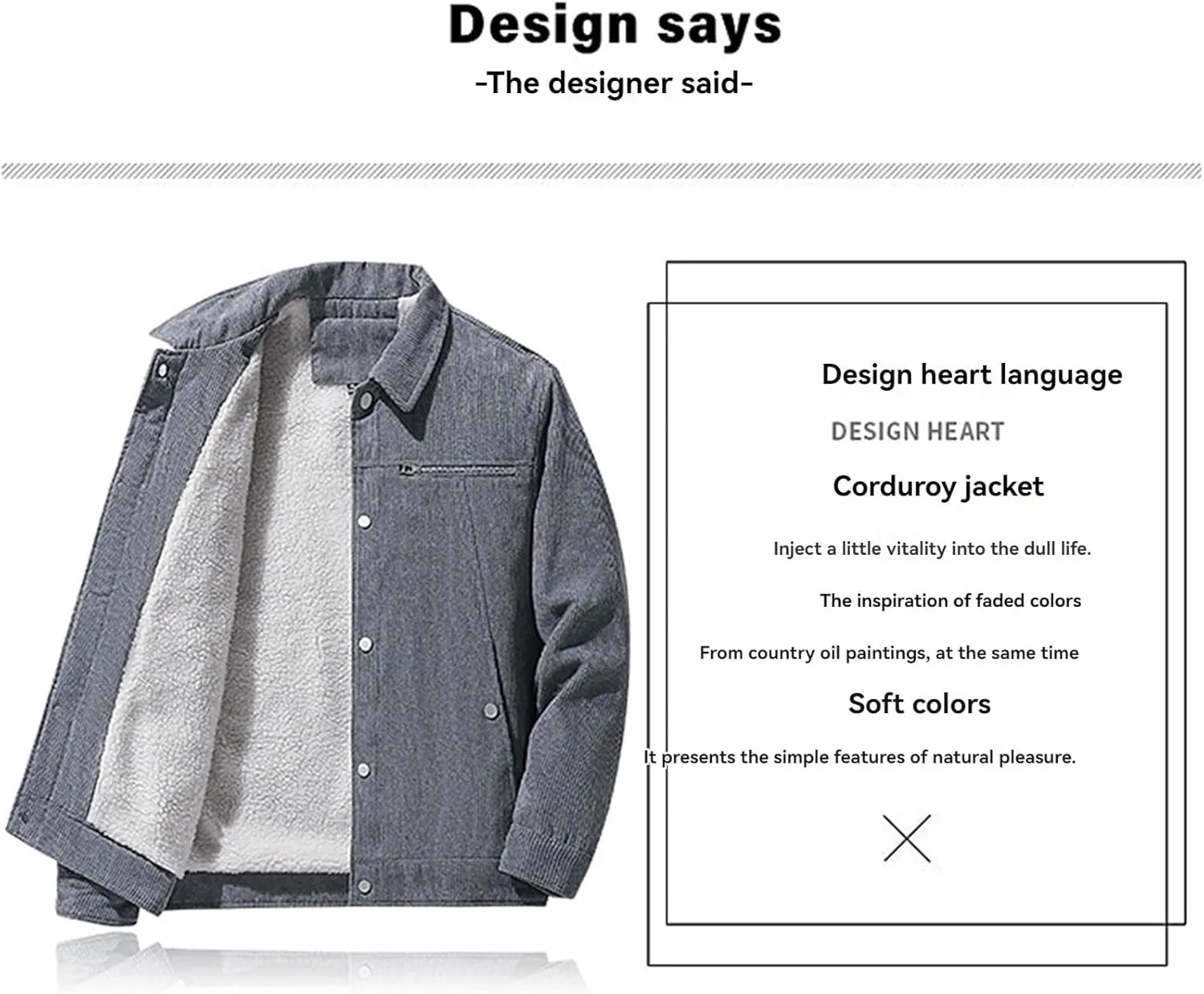 Thatrich Mens Corduroy Sherpa Lined Jacket Button Down Lapel Shirt Fashion Warm Winter Jackets Cozy Bomber Jacket Fleece Coat